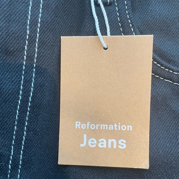 Reformation Cowboy High Rise Black Straight Jeans - Picture 3 of 6